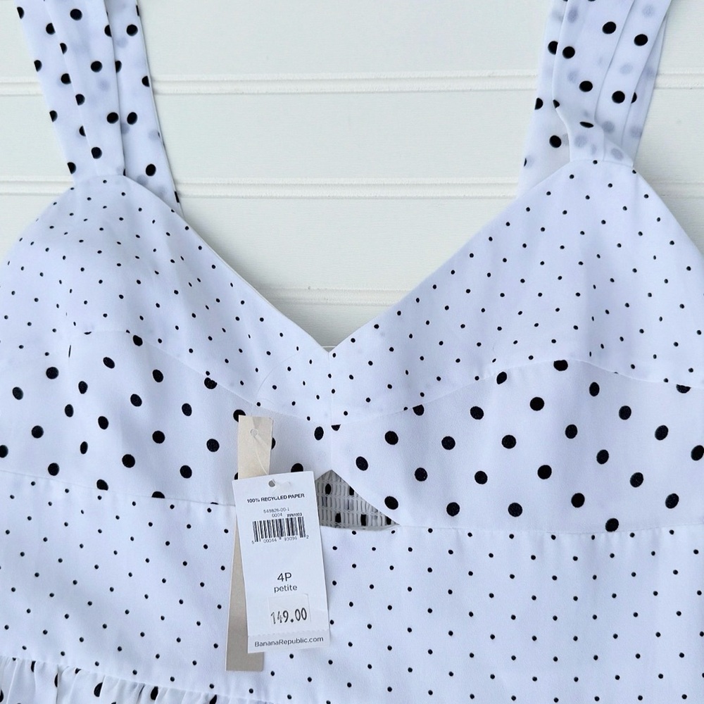 *NWT* Banana Republic Polka Dot Pleated Midi Dress - Picture 4 of 7